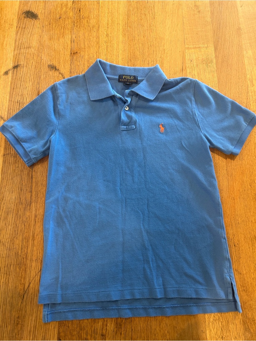 Polo by Ralph Lauren Boys' Royal Blue Pique Polo with Orange Pony